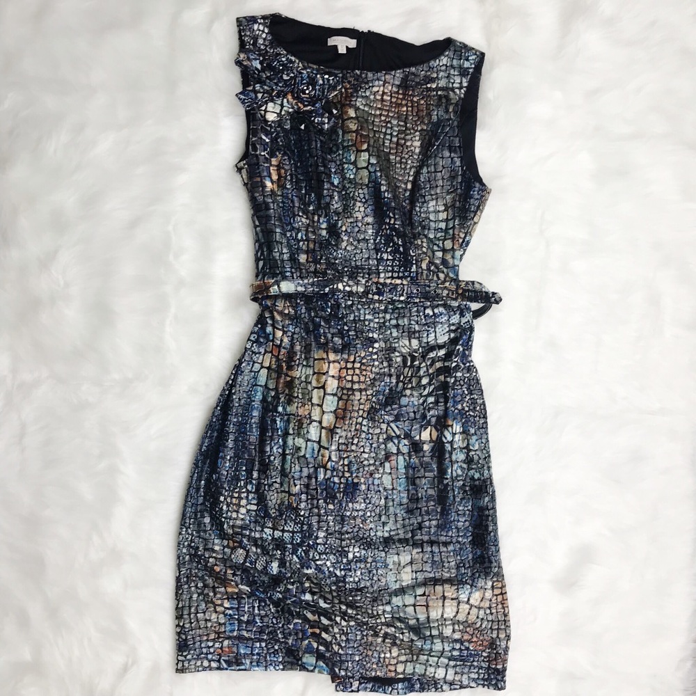 Madison Belted & Embellished Sleeveless Dress